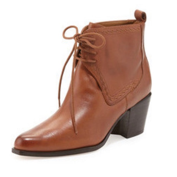 bettye muller Shoes - Bettye Muller Frontier Leather Lace Up Block Heel Ankle Boots • Anthropologie •